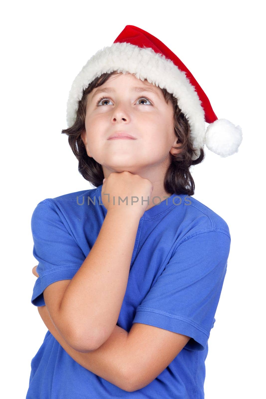 Funny child with Santa hat