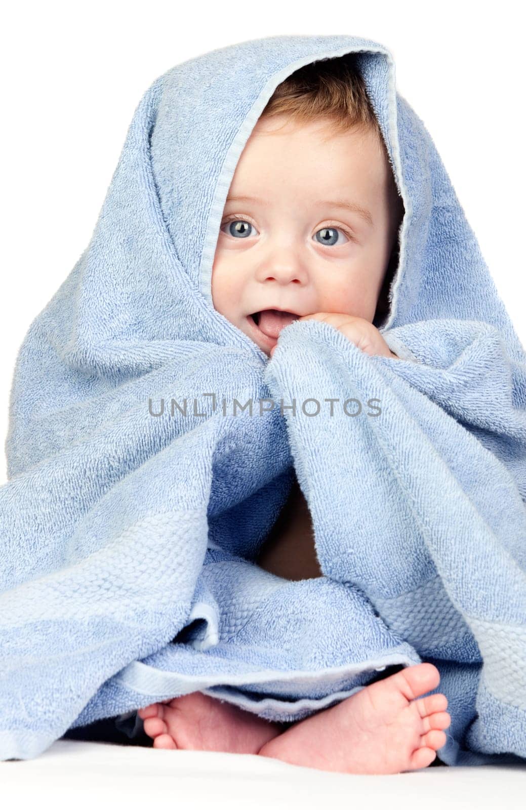 Beautiful baby with blue eyes