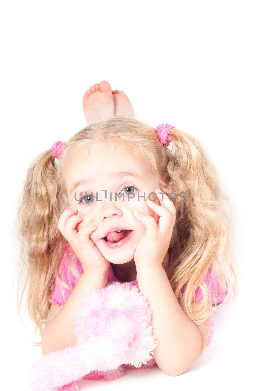 Little girl playing outside