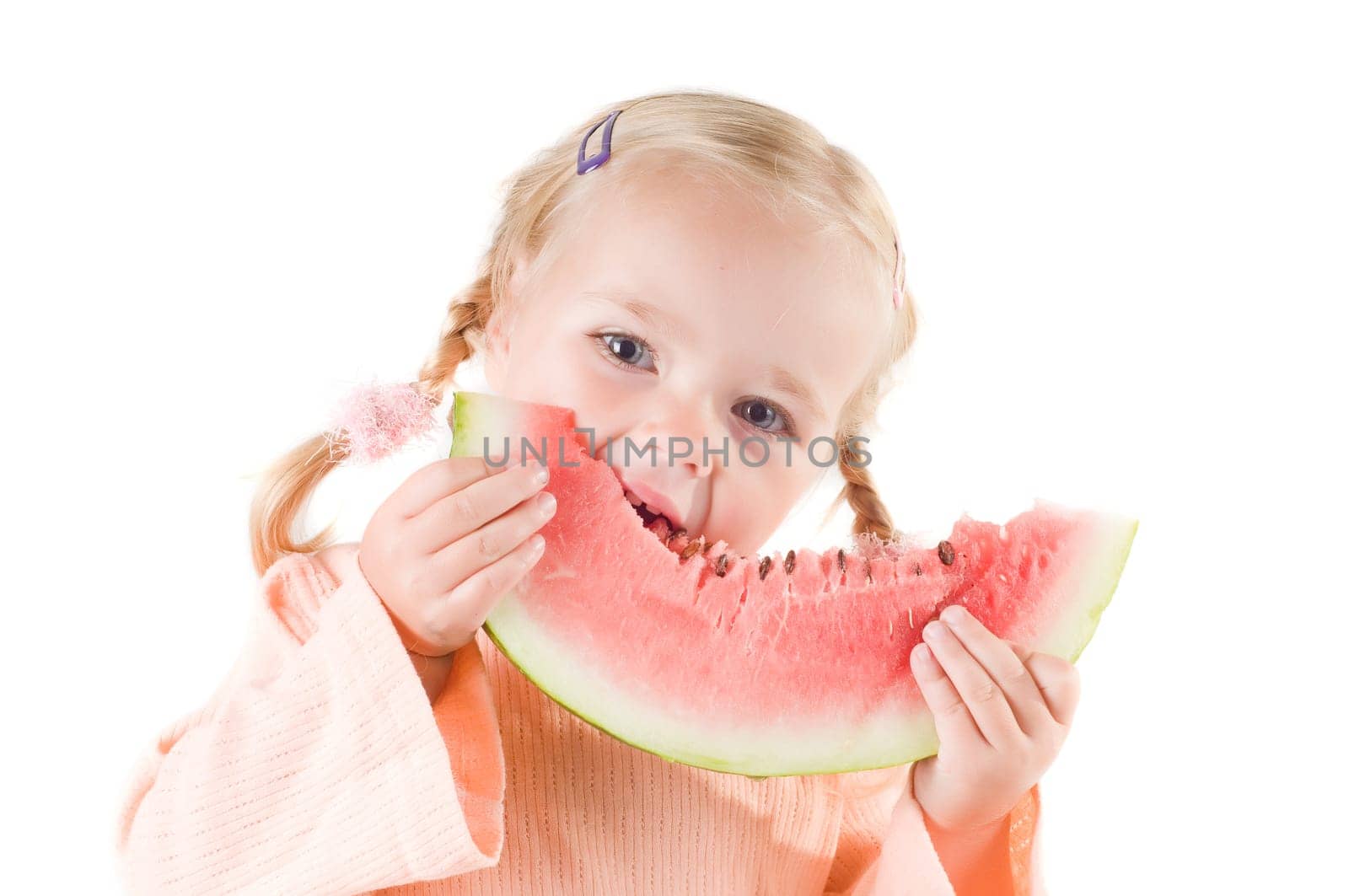 Little girl playing outside