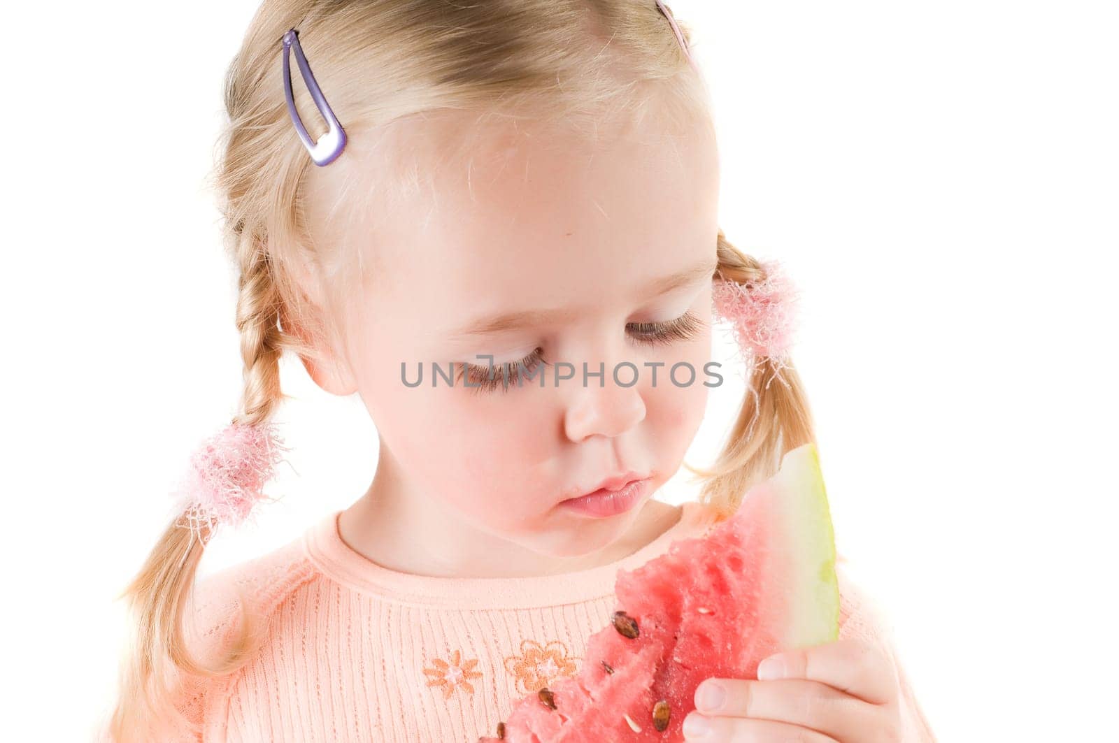 Little girl playing outside