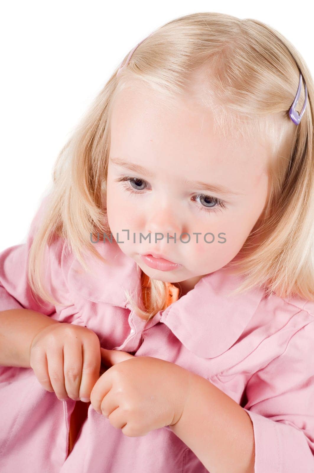 Little girl playing outside