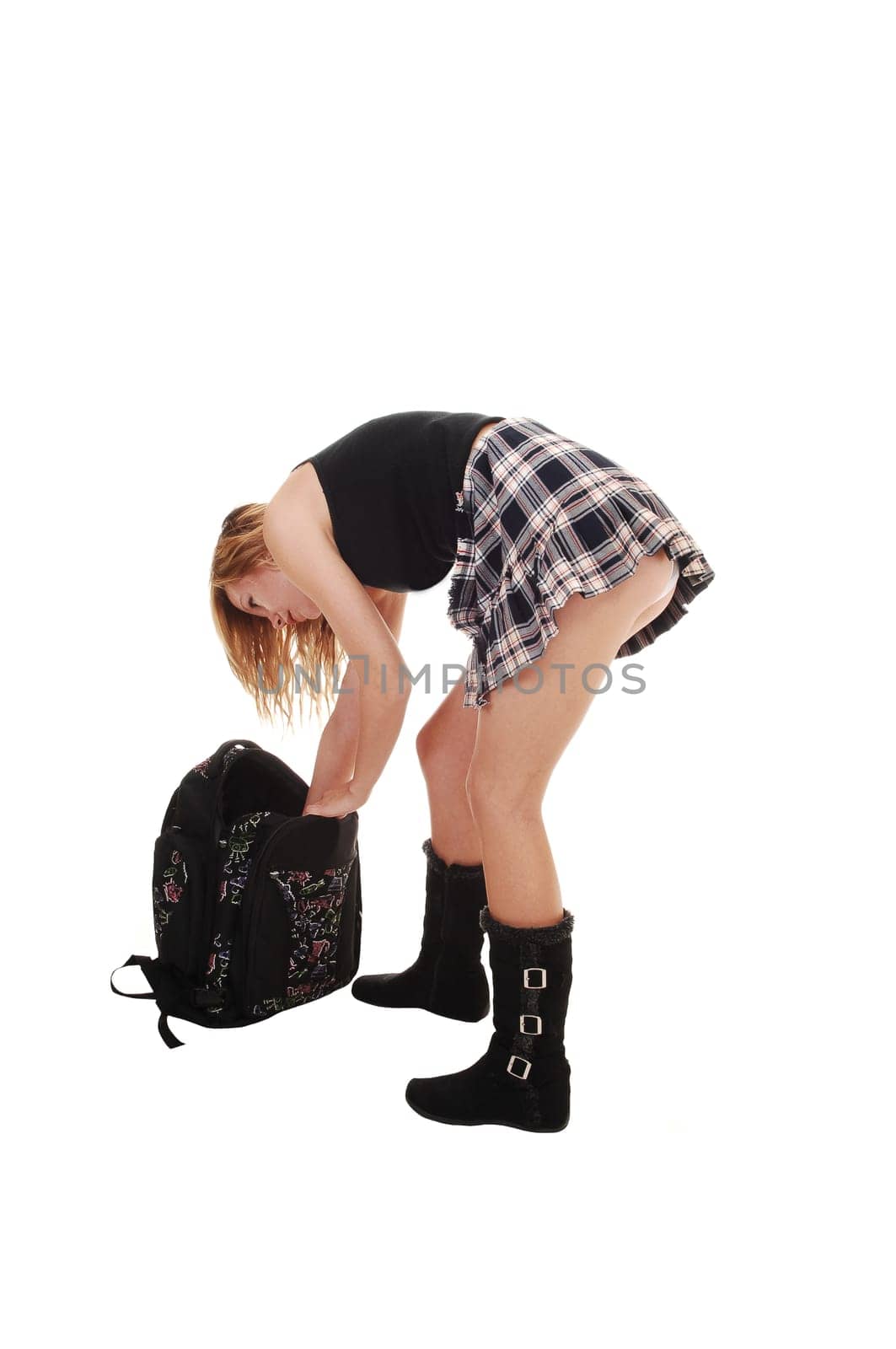 Schoolgirl with back bag.
