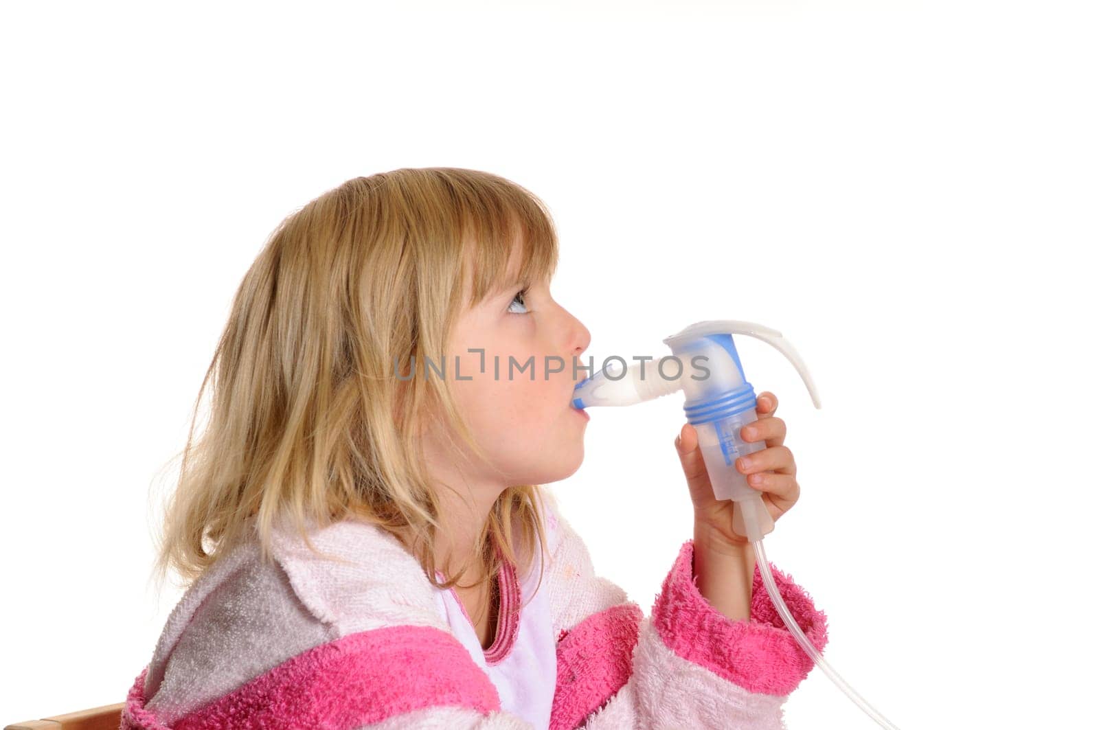 Little girl inhaled