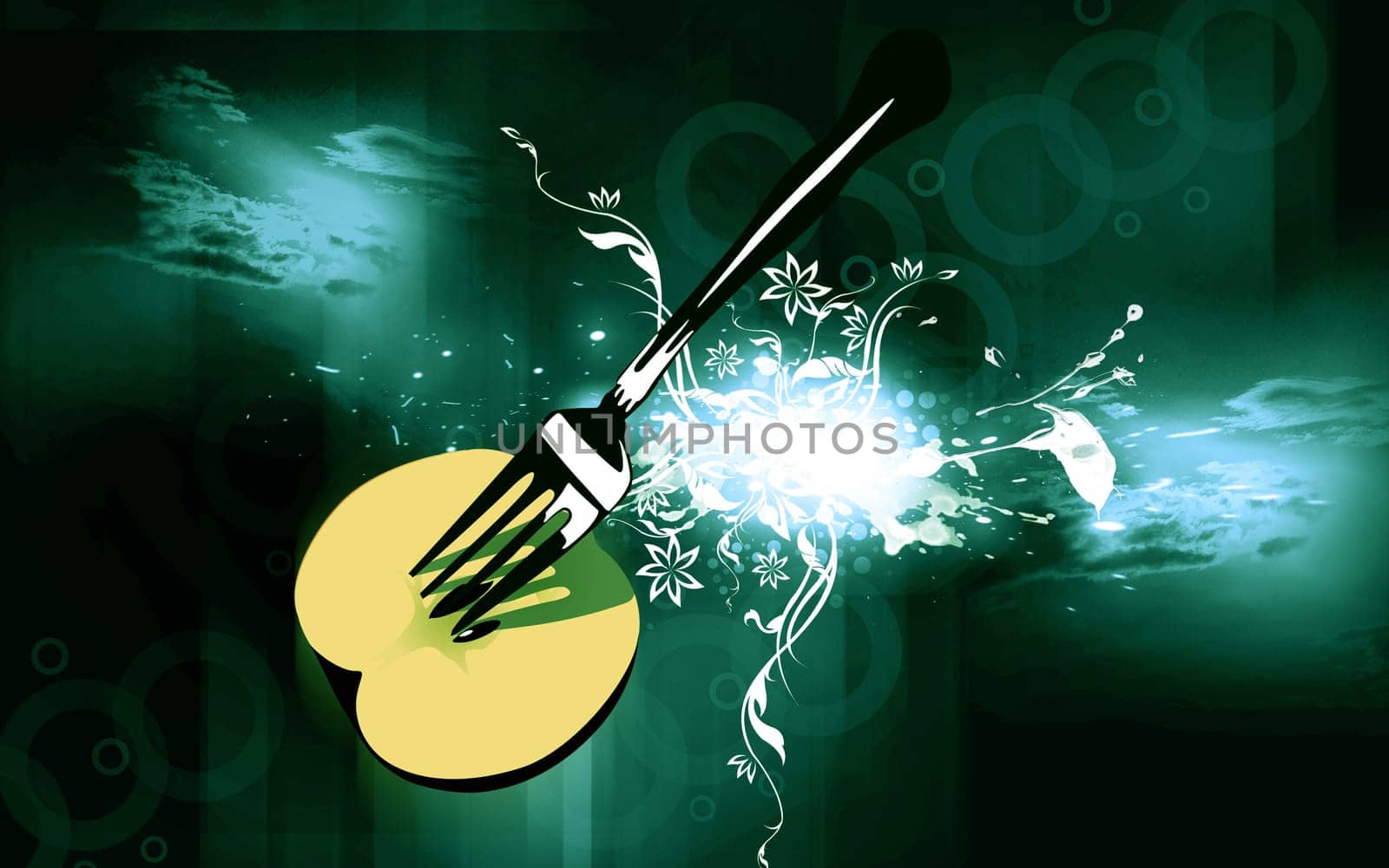 Apple and fork