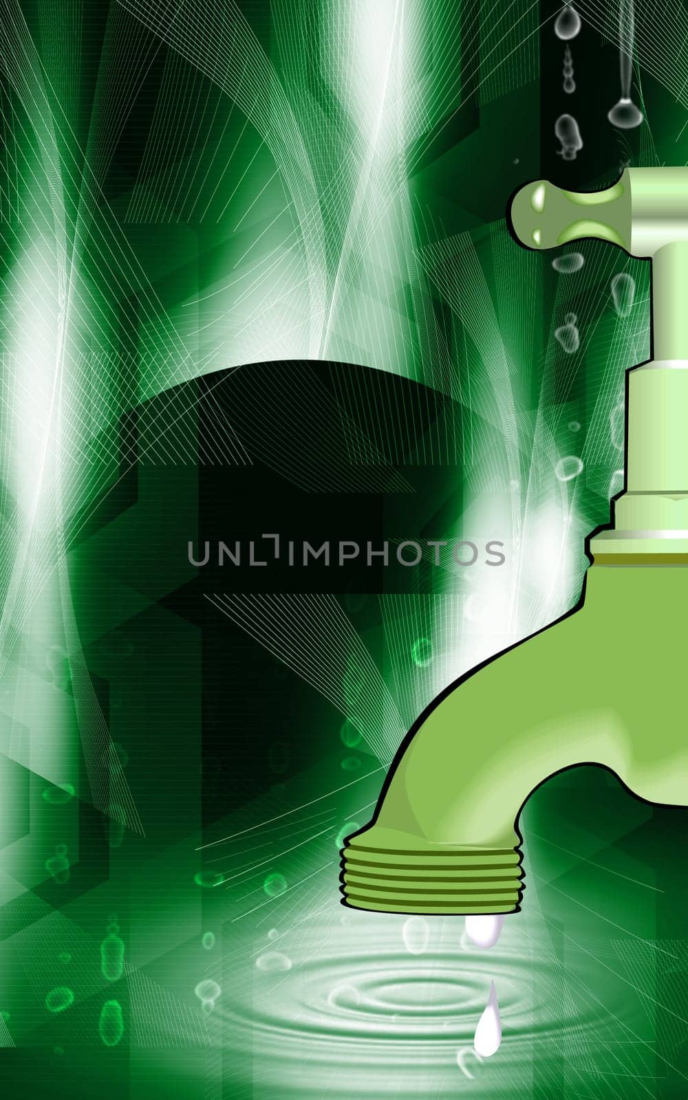Illustration of water Tap dropping water