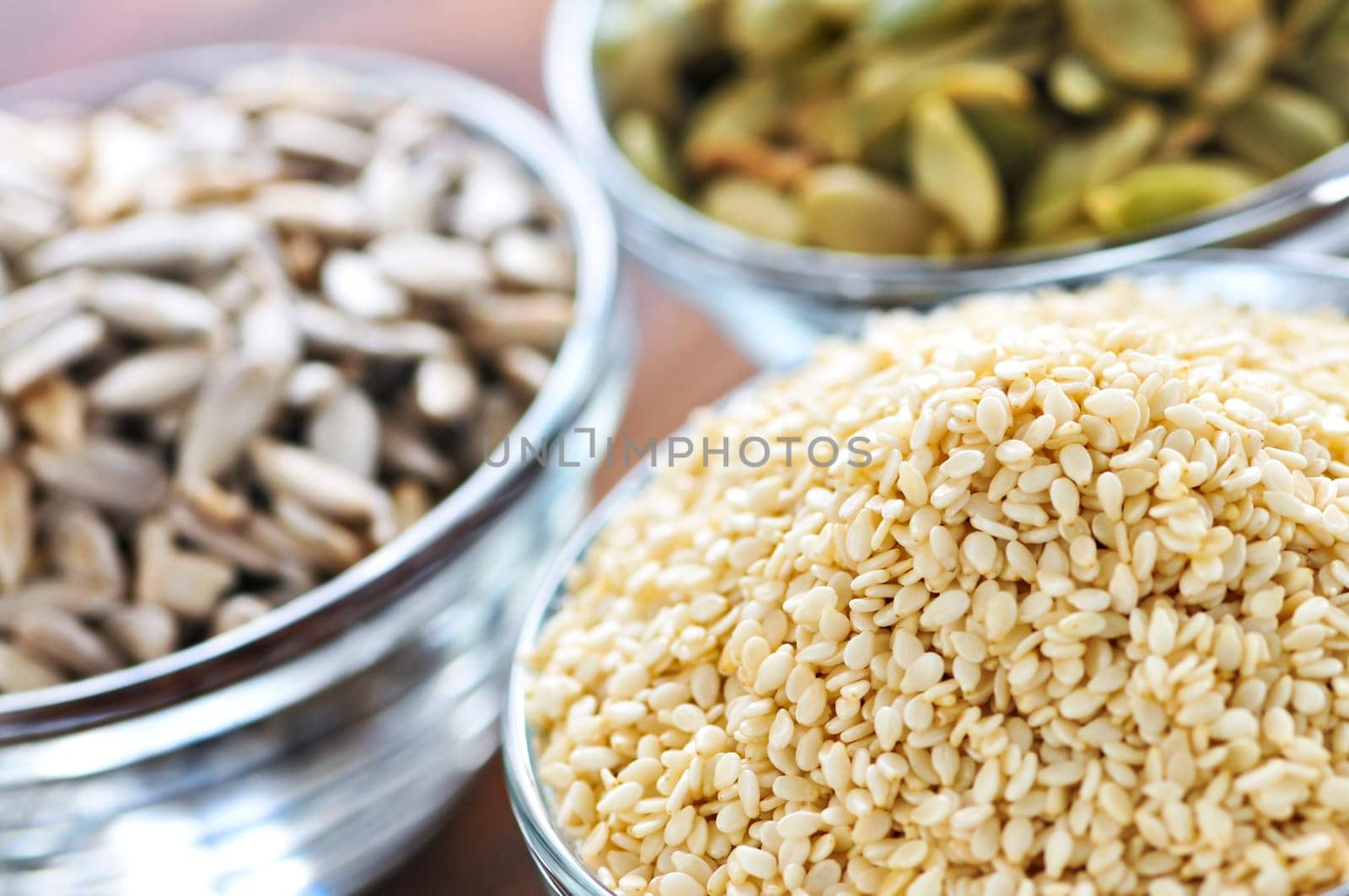 Pumpkin sunflower and sesame seeds