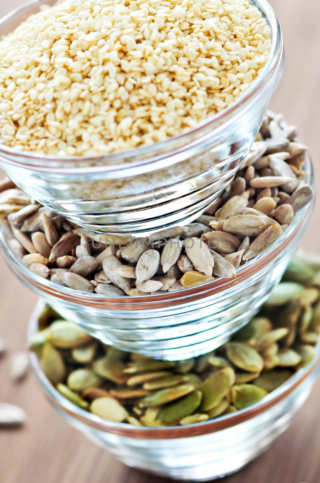 Pumpkin sunflower and sesame seeds