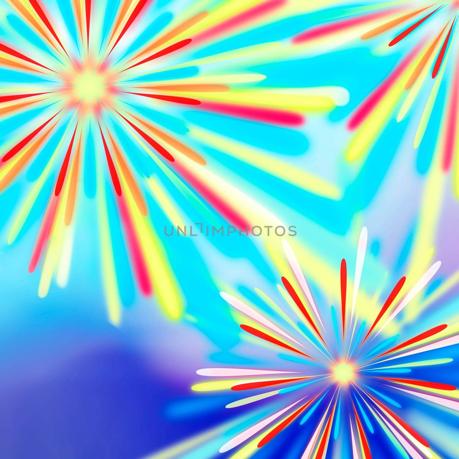 Fireworks Illustration Cyan