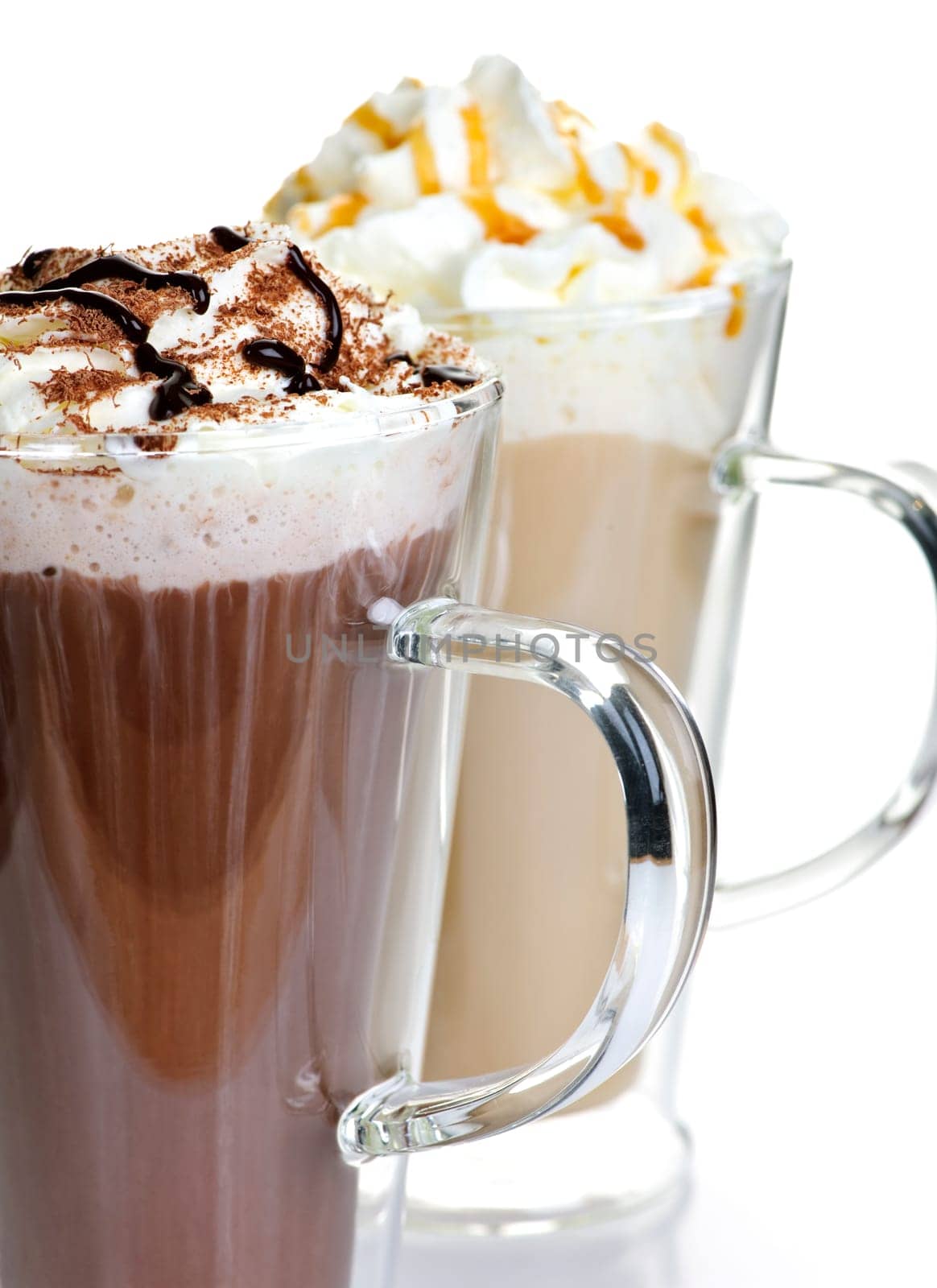 Hot chocolate and coffee beverages