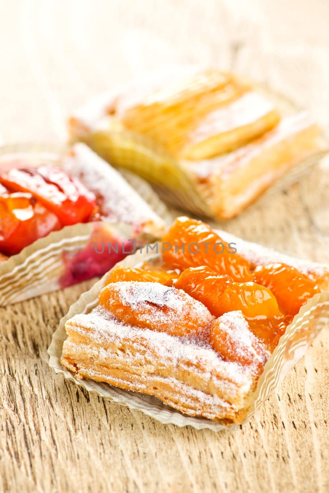 Pieces of fruit strudel