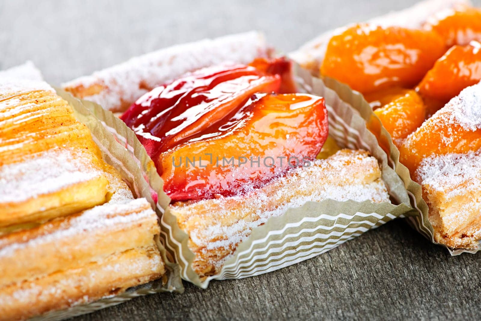 Pieces of fruit strudel