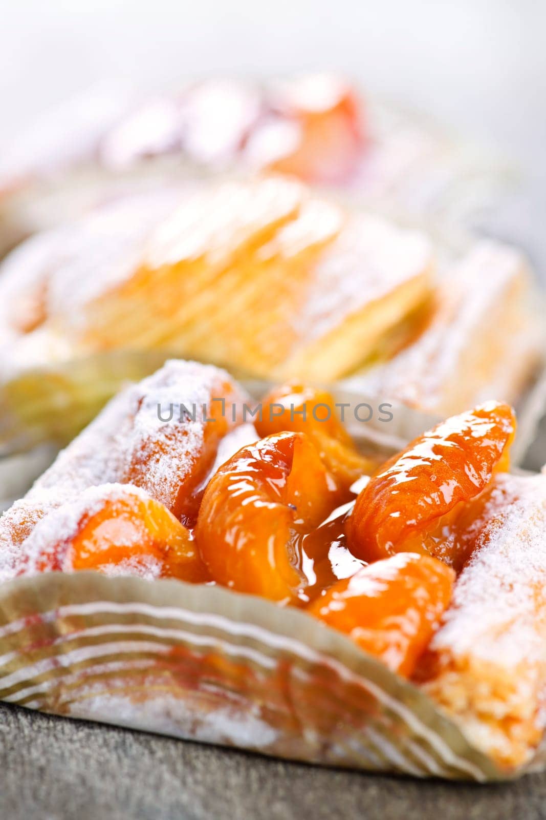 Pieces of fruit strudel