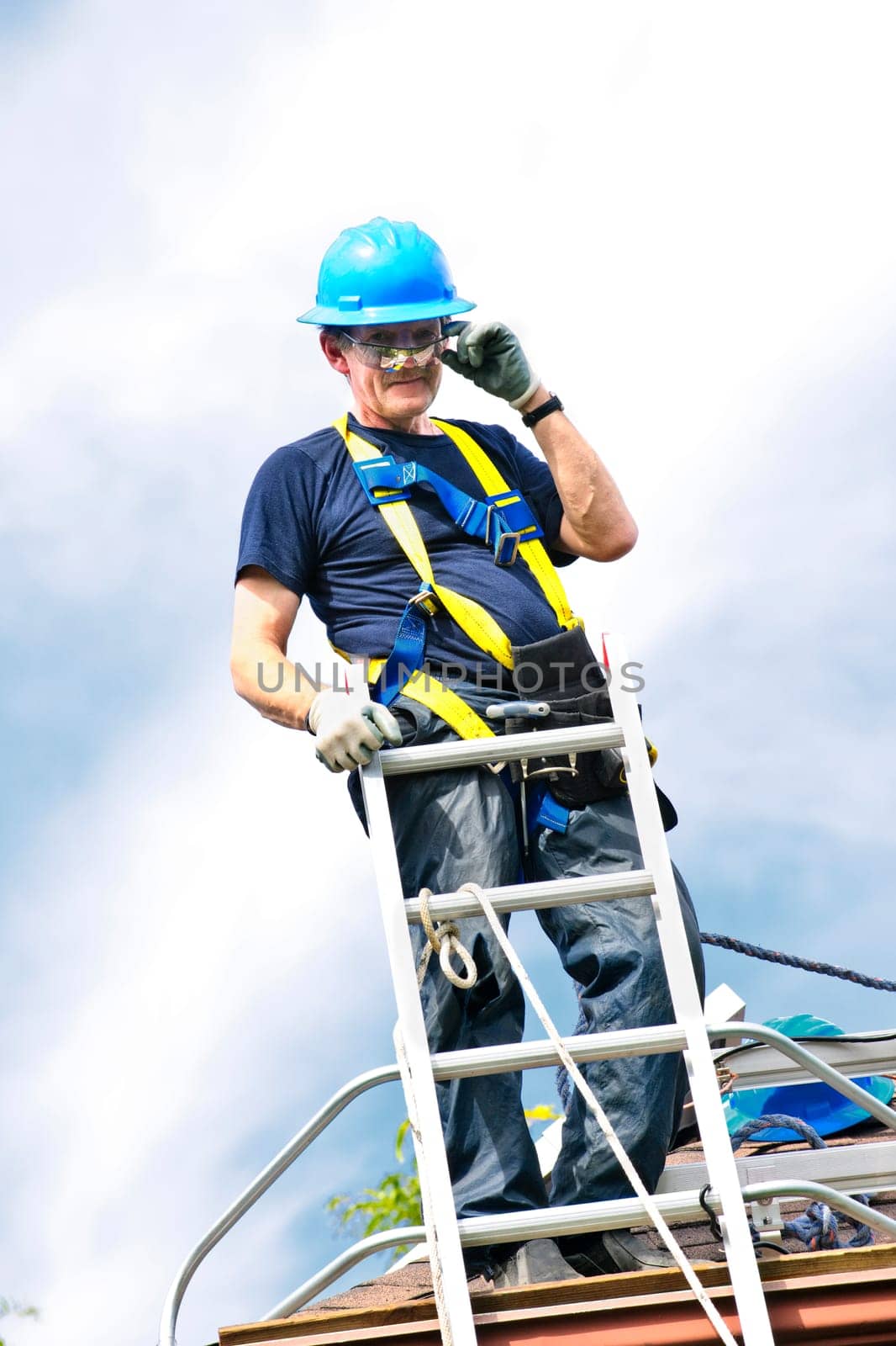 Man working on roof