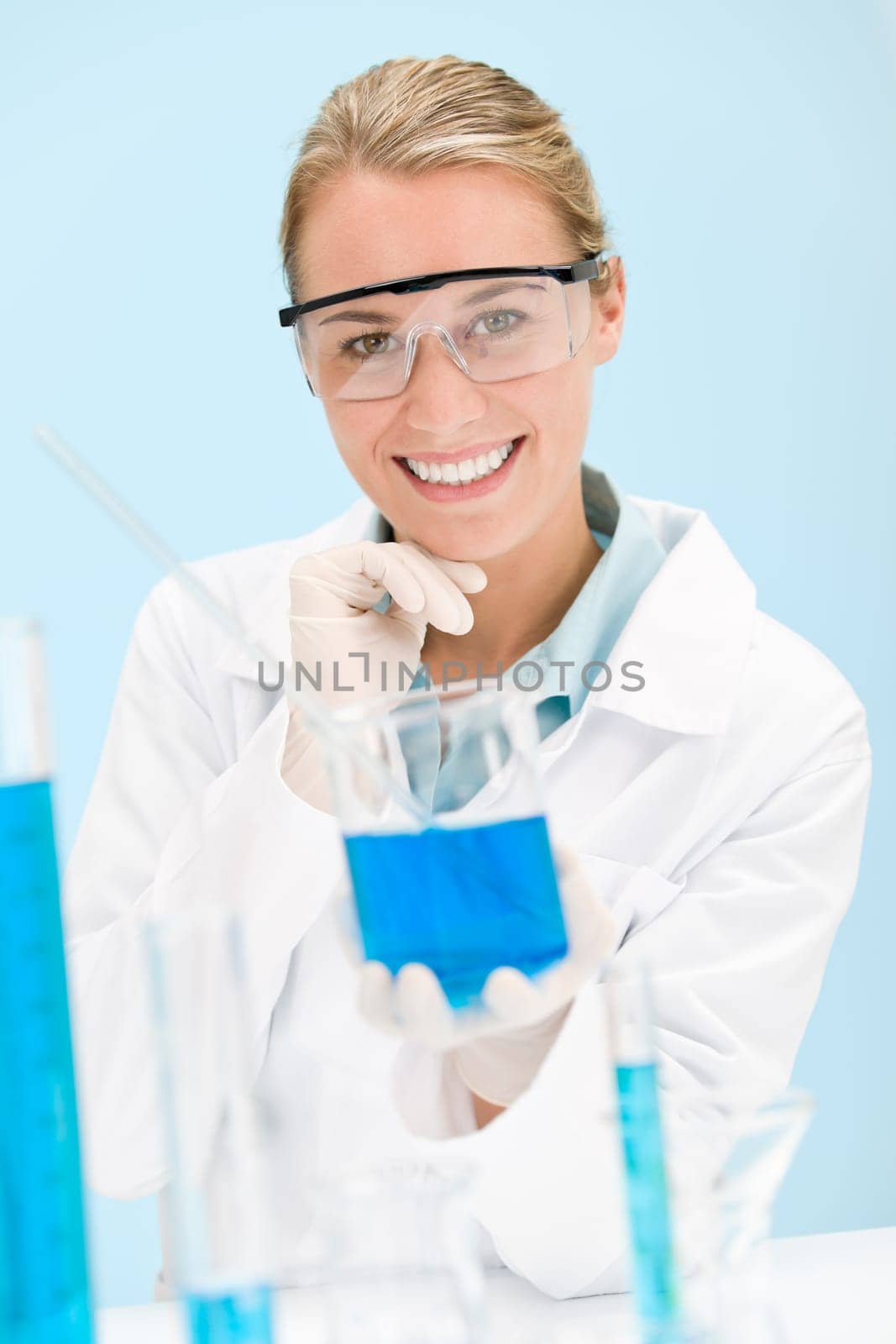 Flu virus experiment - scientist in laboratory