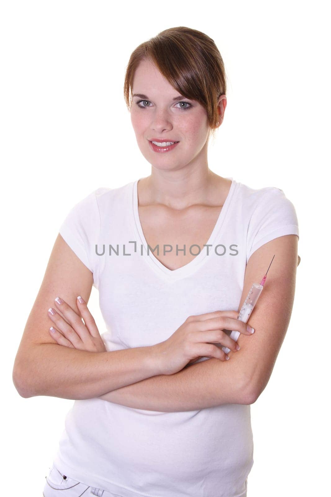 Woman with syringe