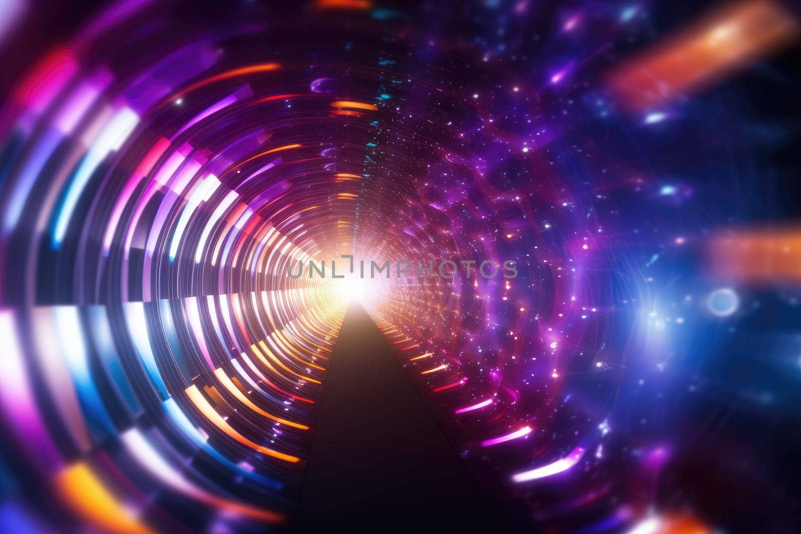 Abstract futuristic background Data light Transfer. technology concept. Futuristic cyberspace background. Generative AI.