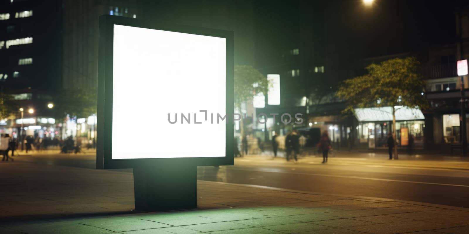 Blank white billboard signage, empty info banner, street banner. Mock up for advertisement. Generated by AI by nateemee