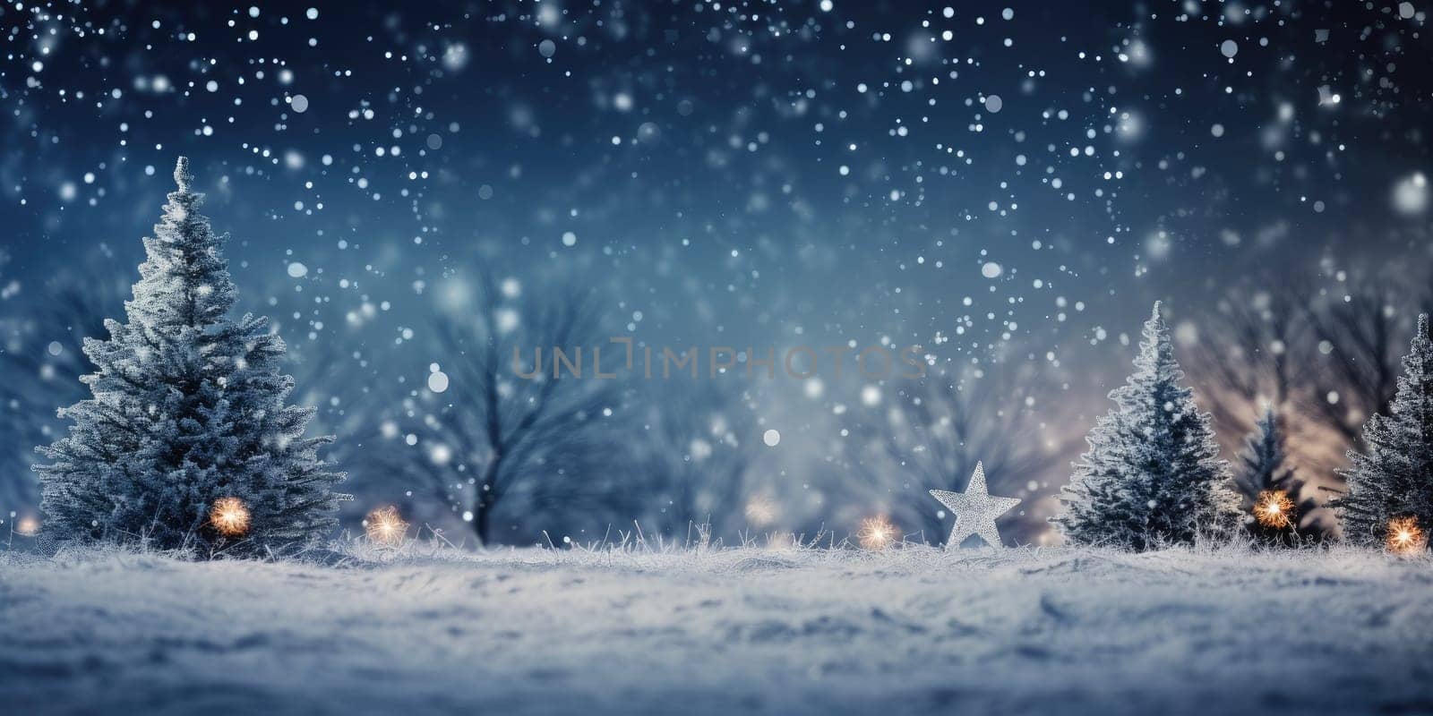 winter magic festive christmas tree decorations in dreamy. generative ai. by nateemee