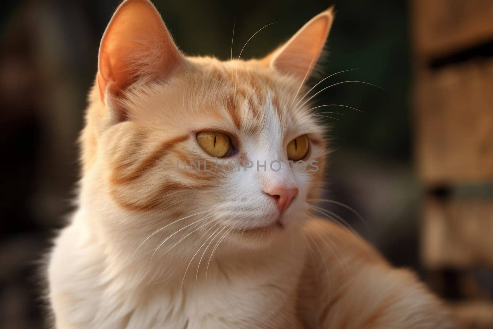 Portrait of a cute cat looking away. Canaani cat breed by andreyz