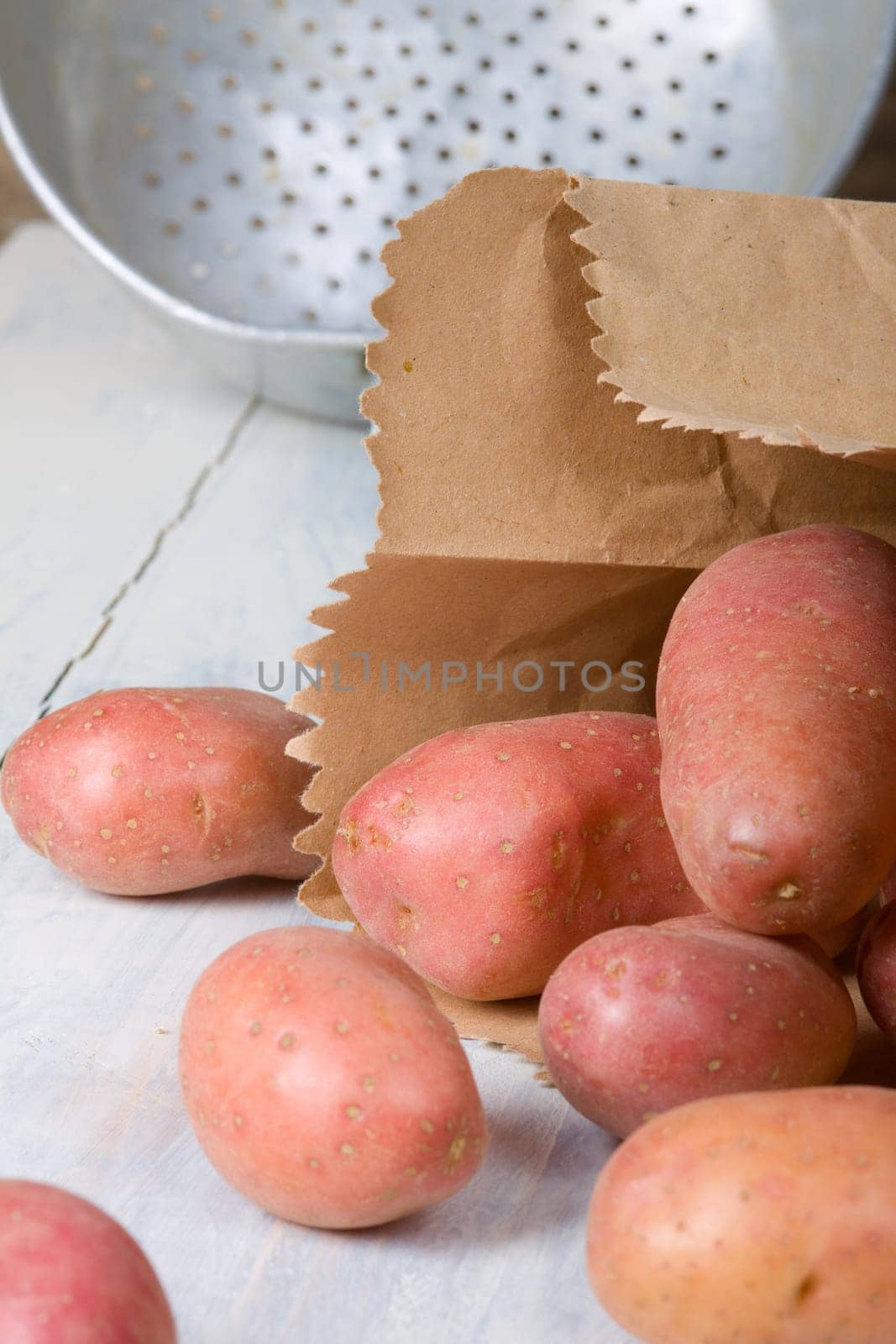 Potatoes and colander