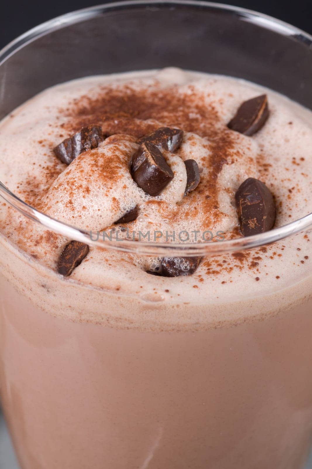 Ice chocolate very close