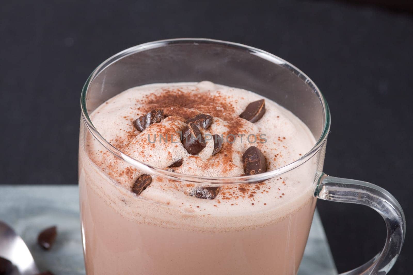 Ice chocolate in a glass