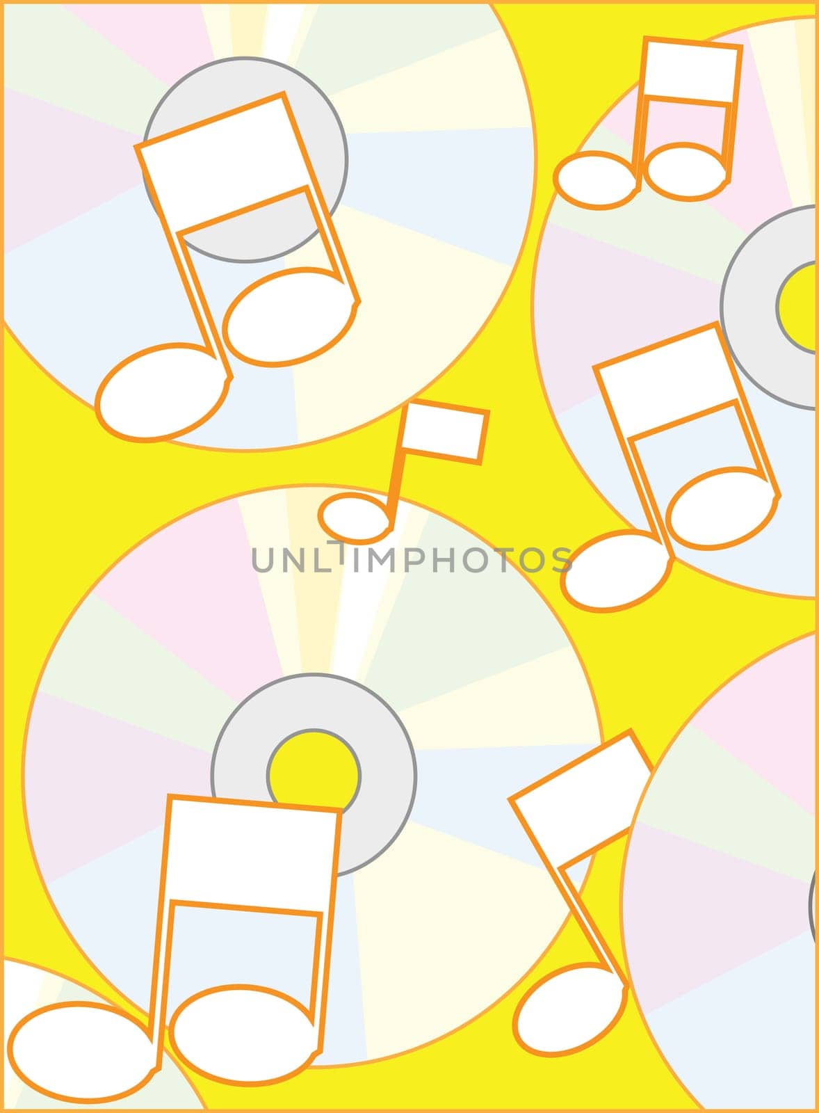 Cd and music note