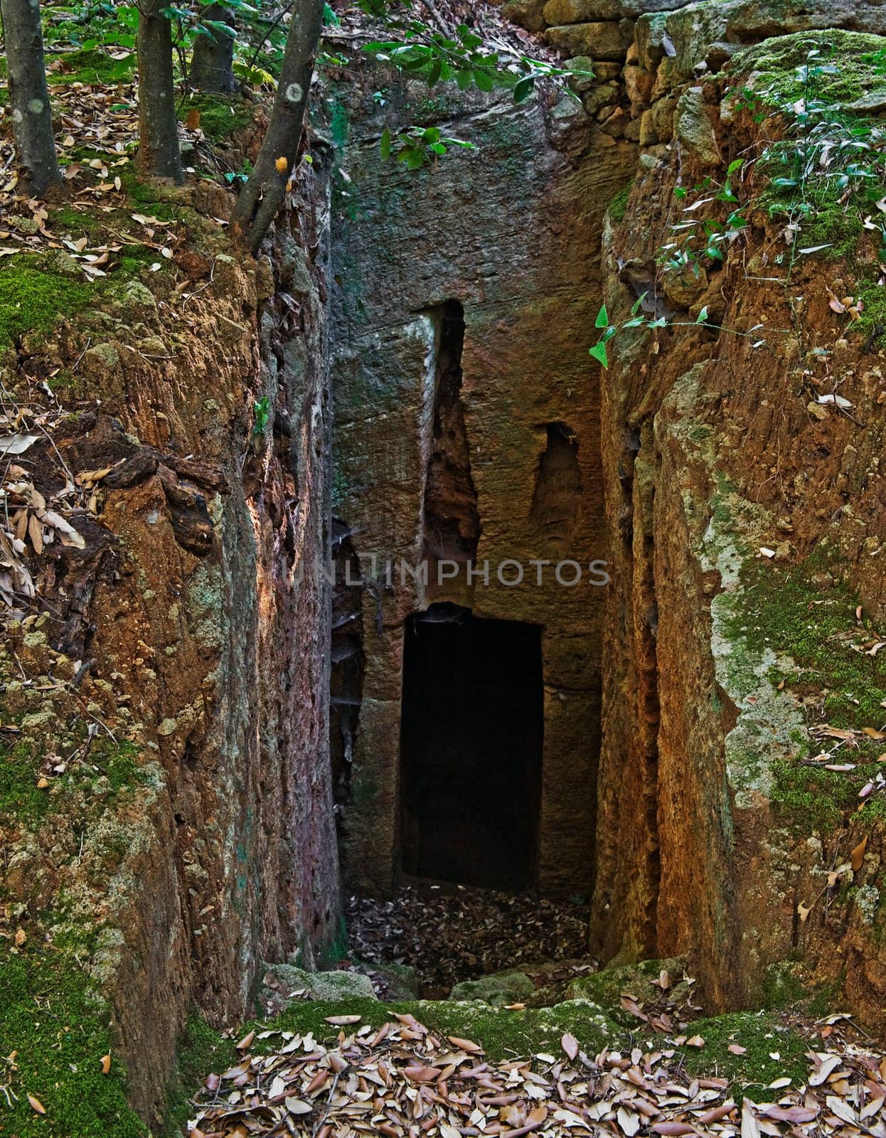 Etruscan tombs in Tuscany in Italy