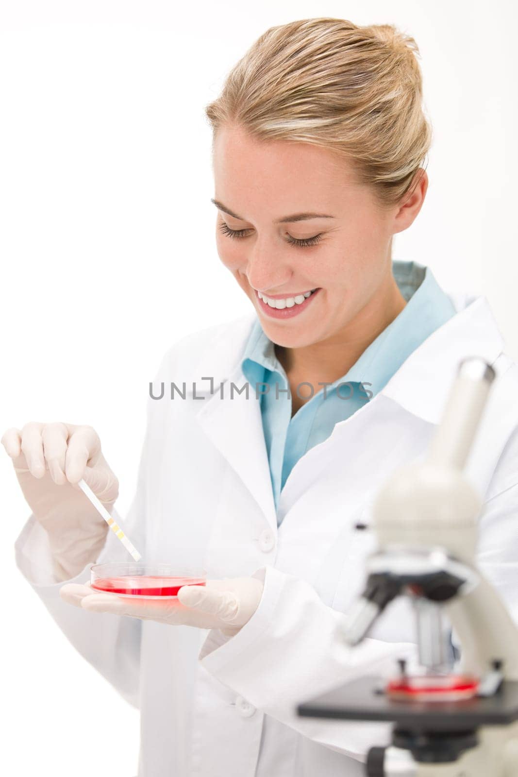 Flu virus experiment - scientist in laboratory