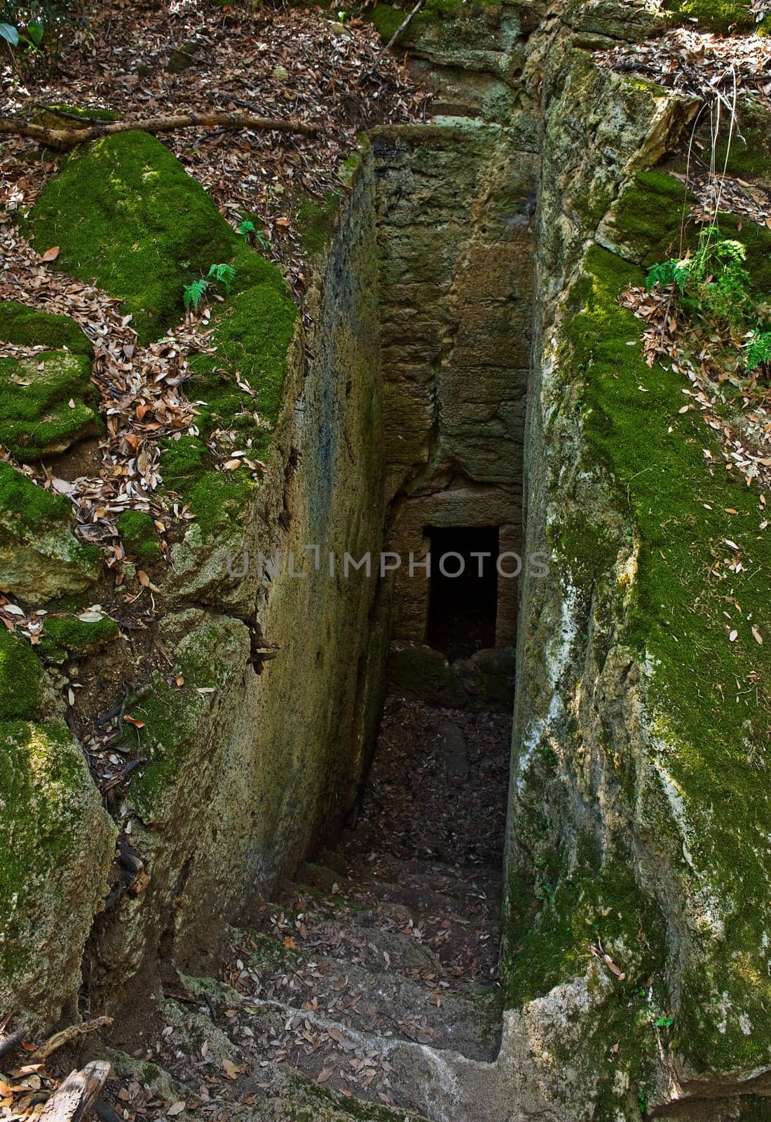 Etruscan tombs in Tuscany in Italy