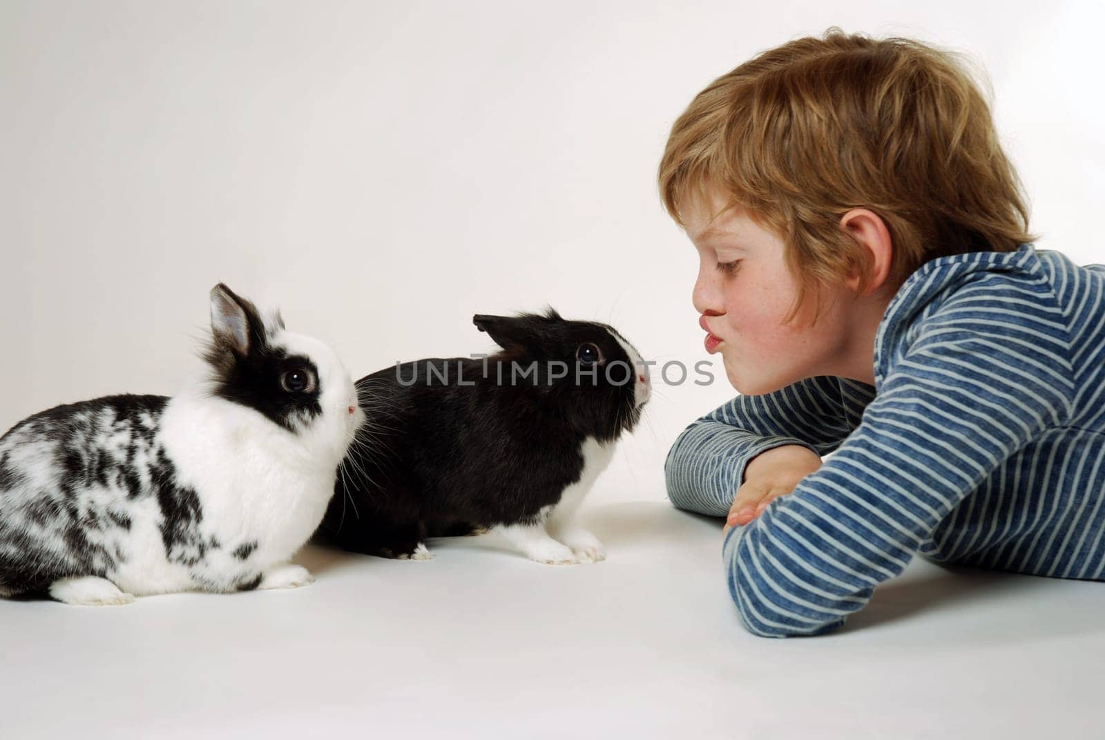 Boy with rabbit