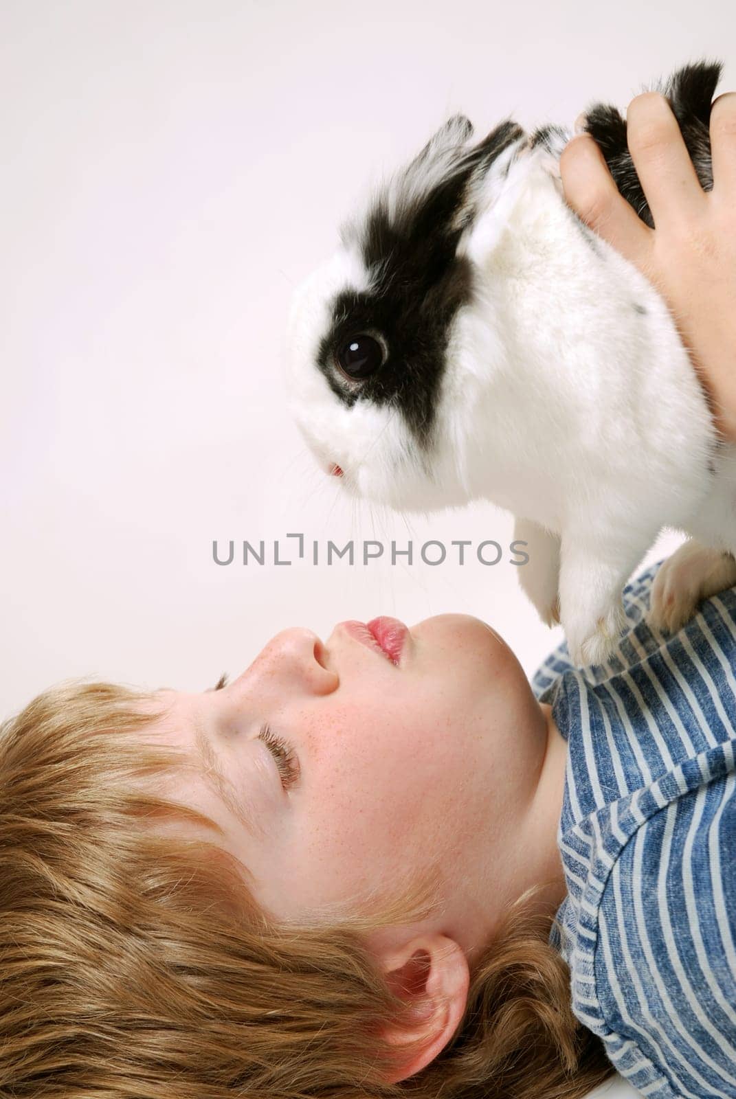 Boy with rabbit