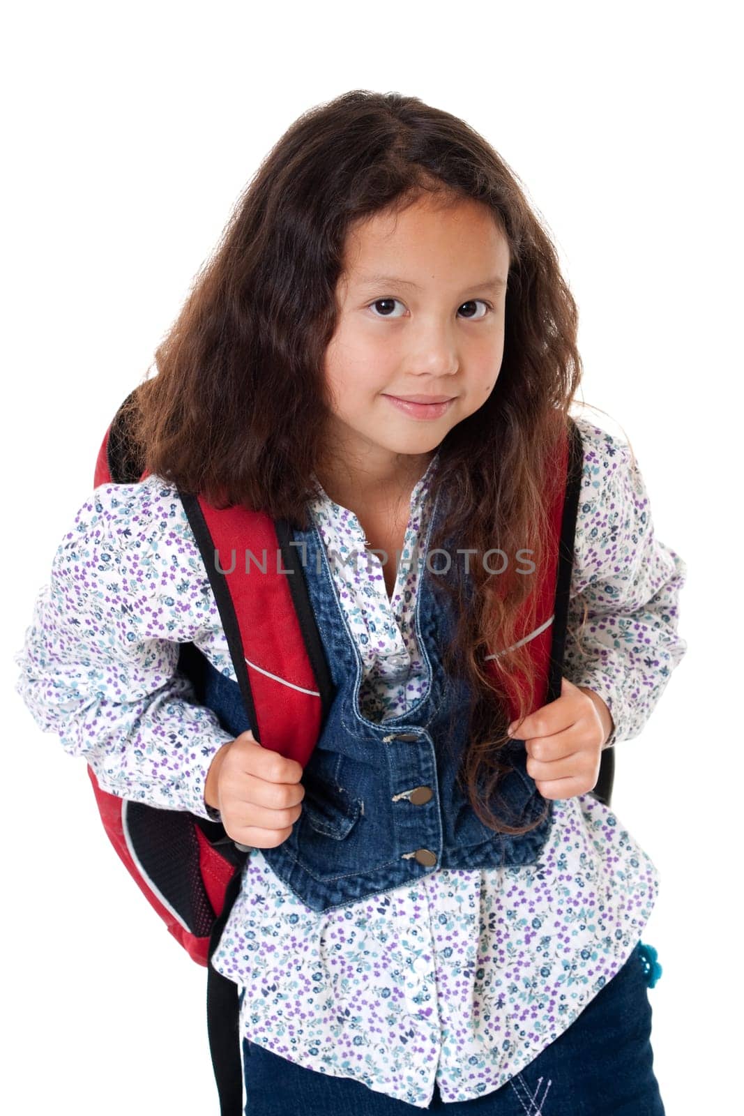 Girl with school bag
