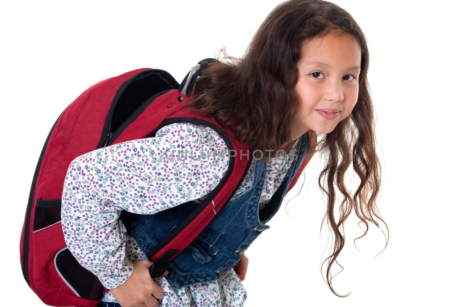 Girl with school bag