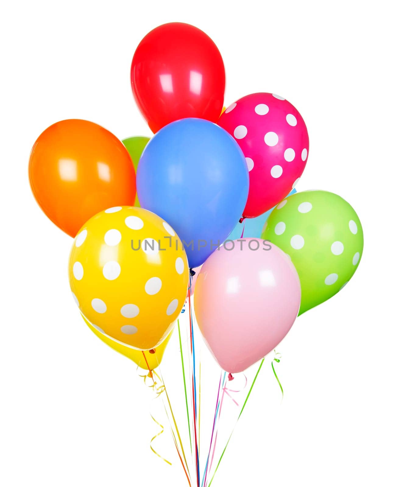 Colorful balloons on white