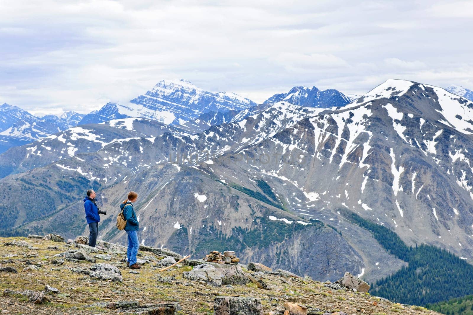 Hikers in mountains