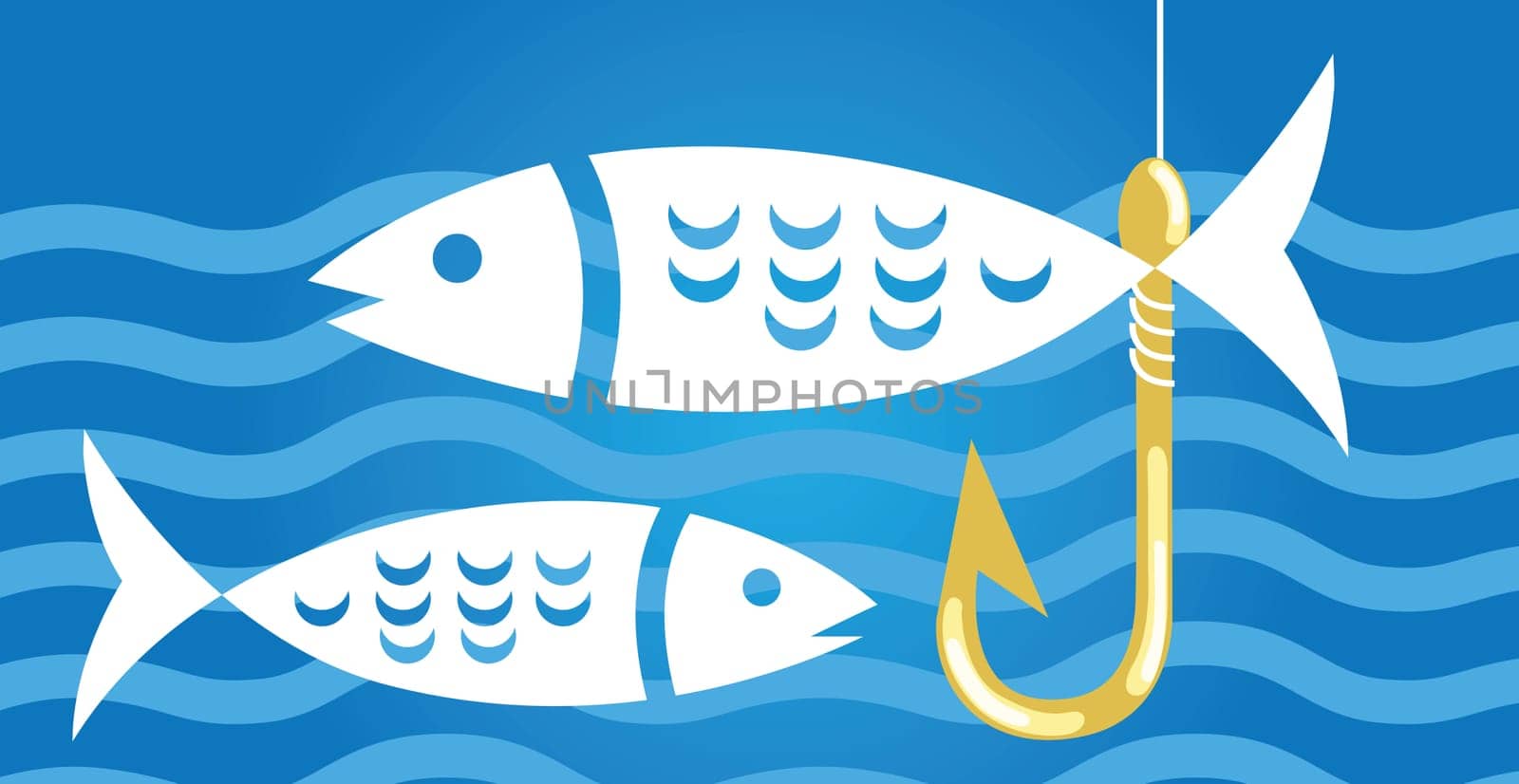 Fish hook with fish
