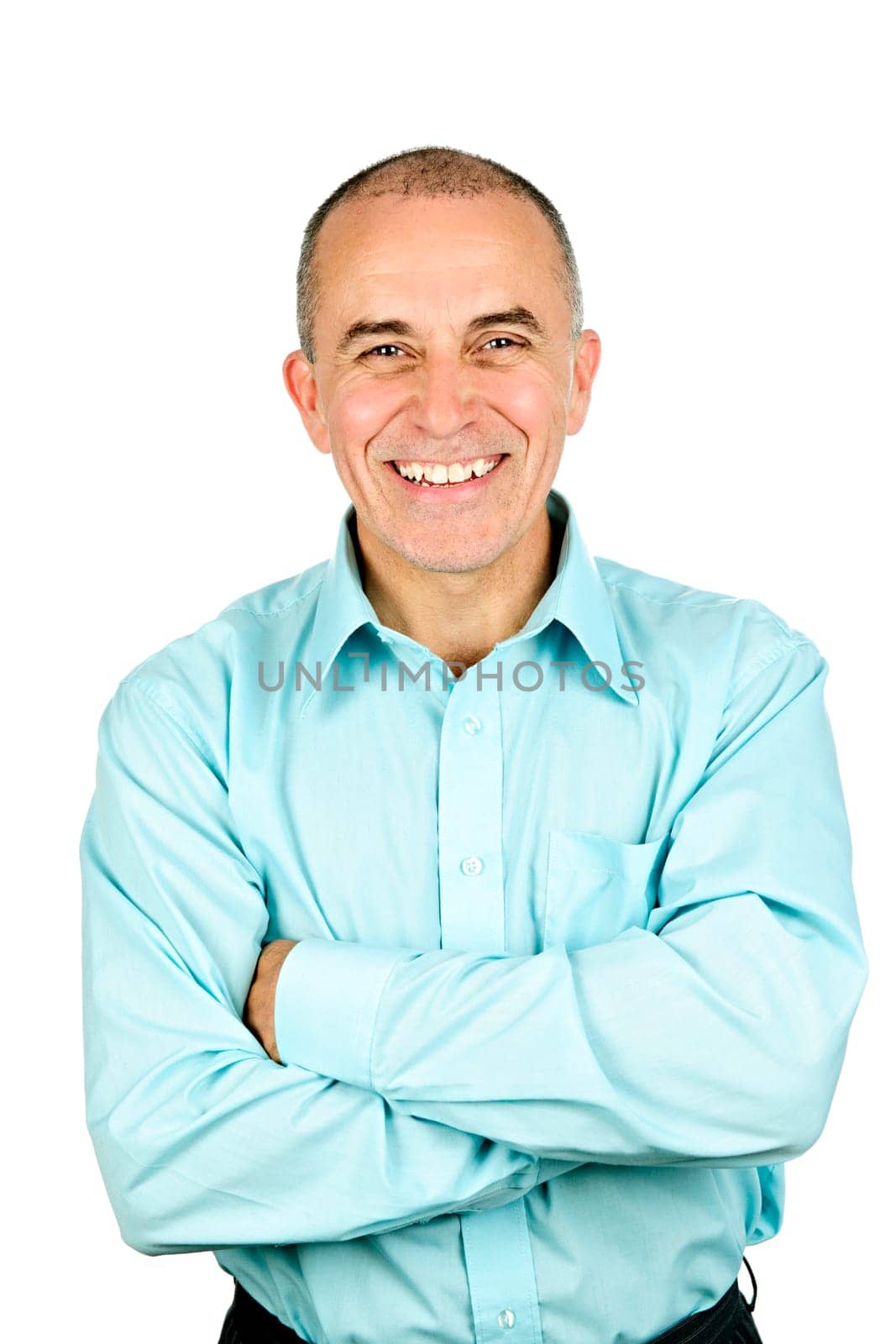 Smiling man with arms crossed
