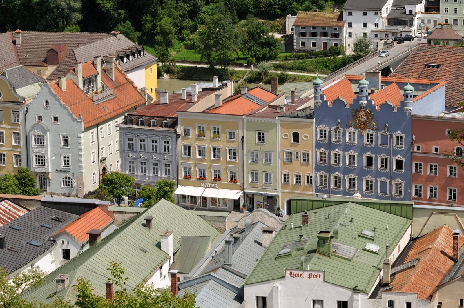 Burghausen's Old Town from above