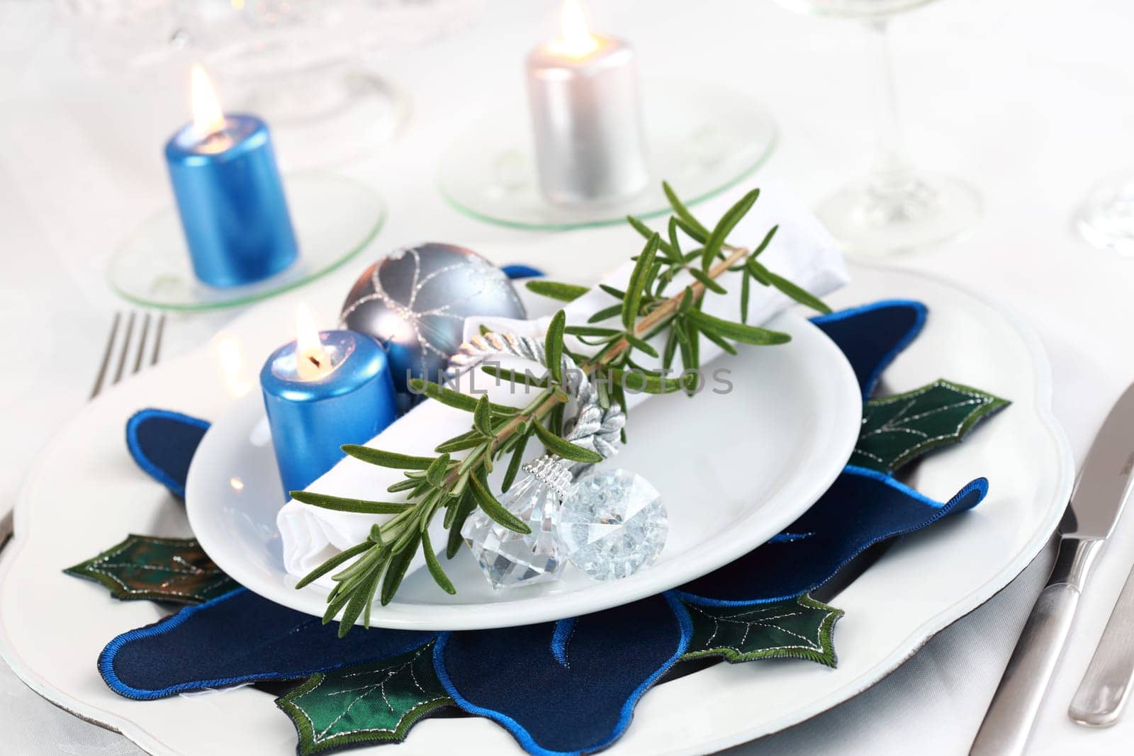 Place setting for Christmas