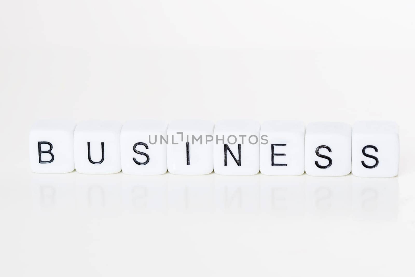 The word business from cubes