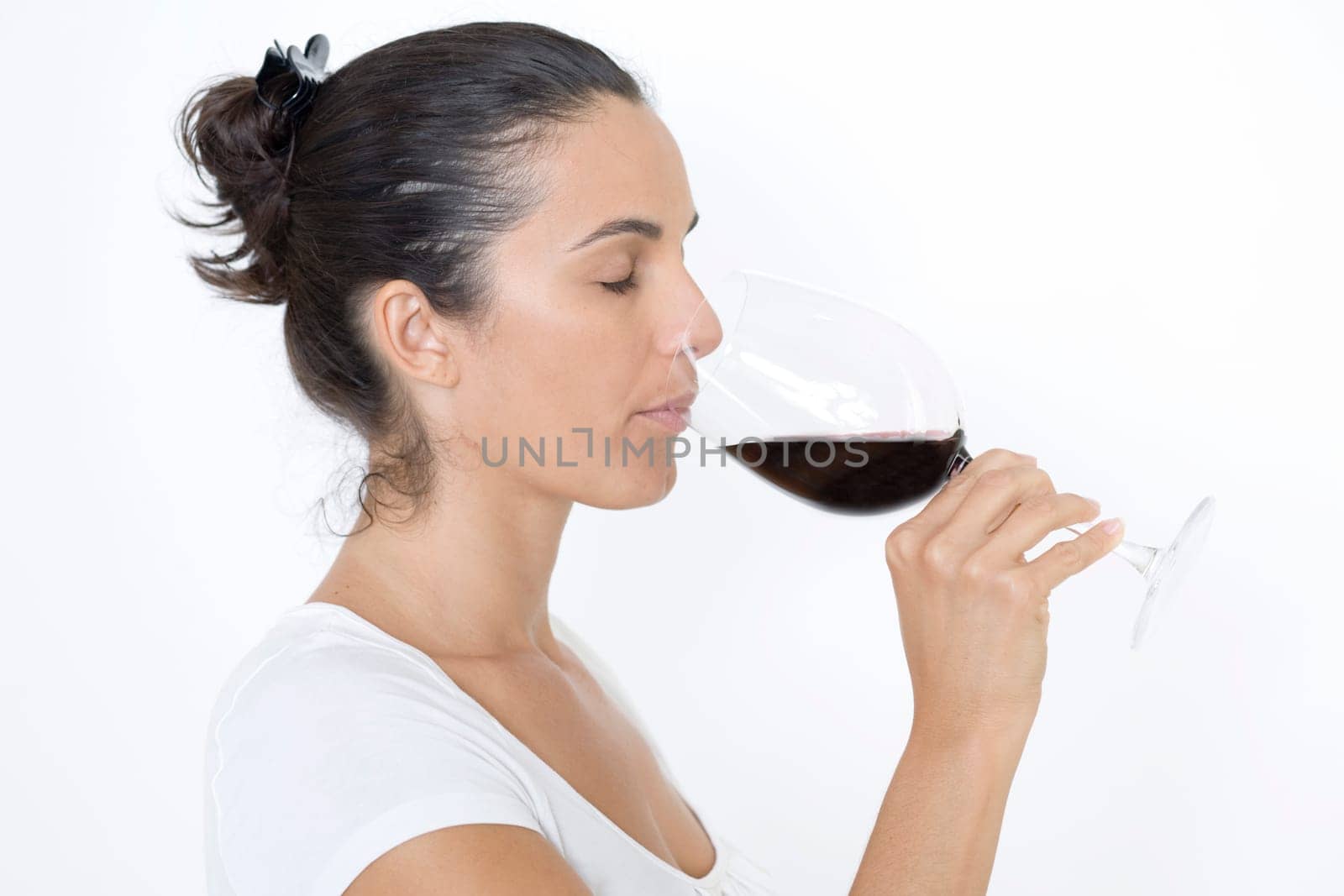Woman with red wine