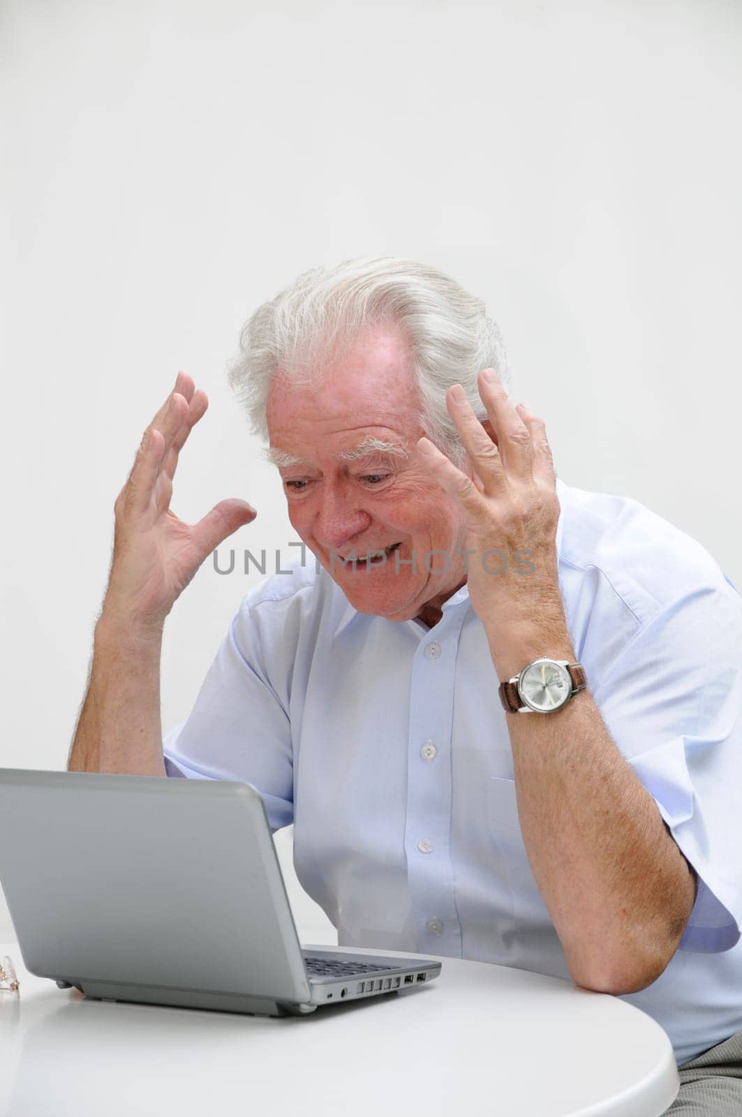 Pensioner with netbook