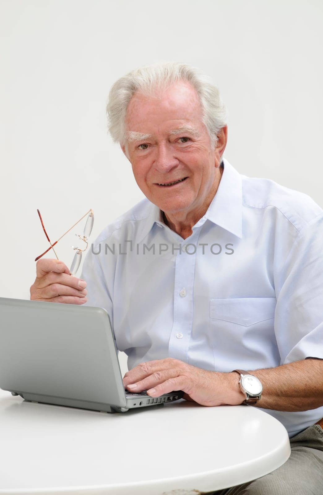 Pensioner with netbook