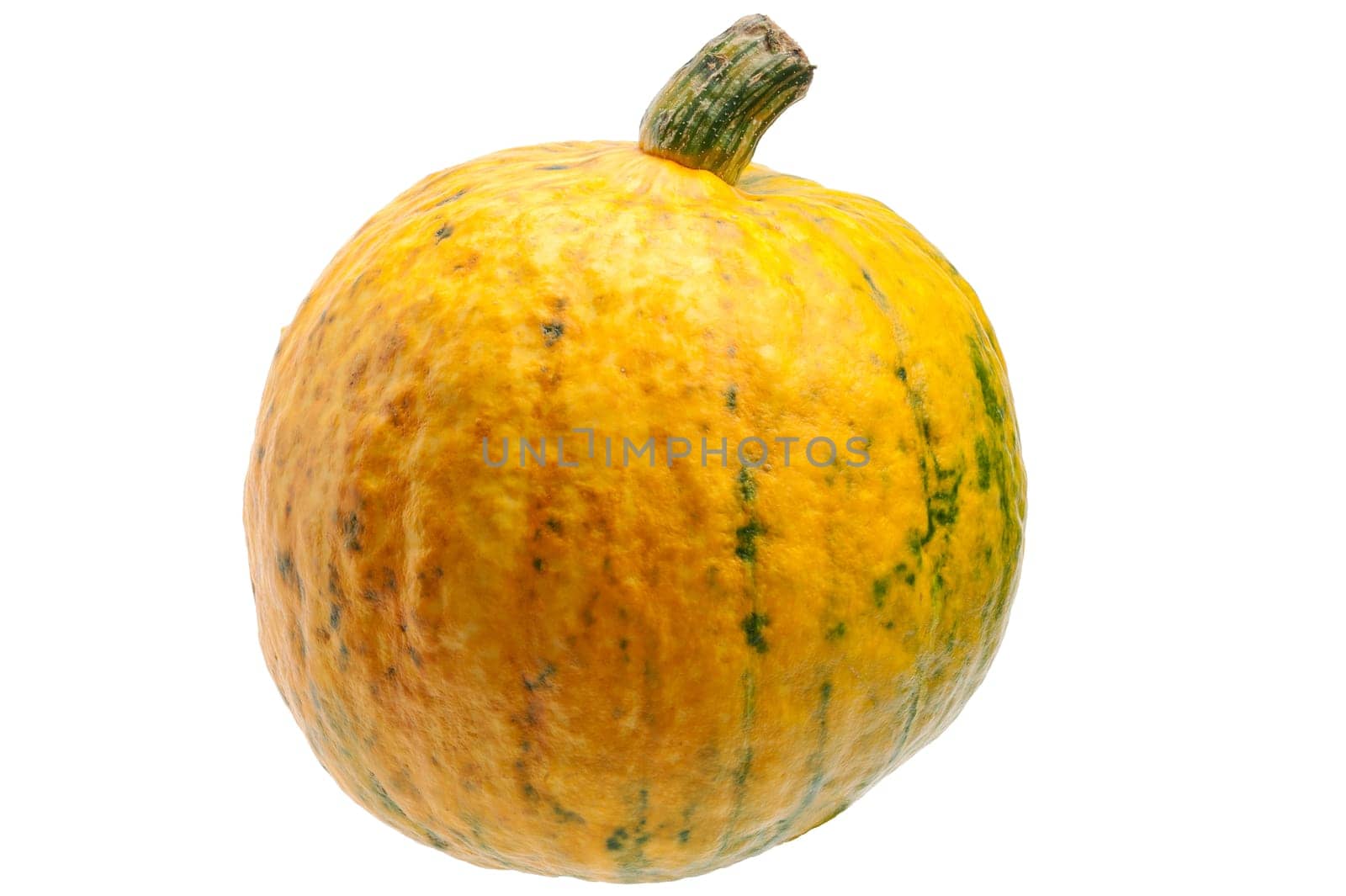 Yellow pumpkin isolated on white backgro