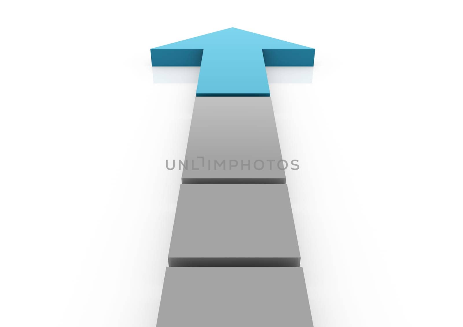 3d blue gray arrow high isolated on we