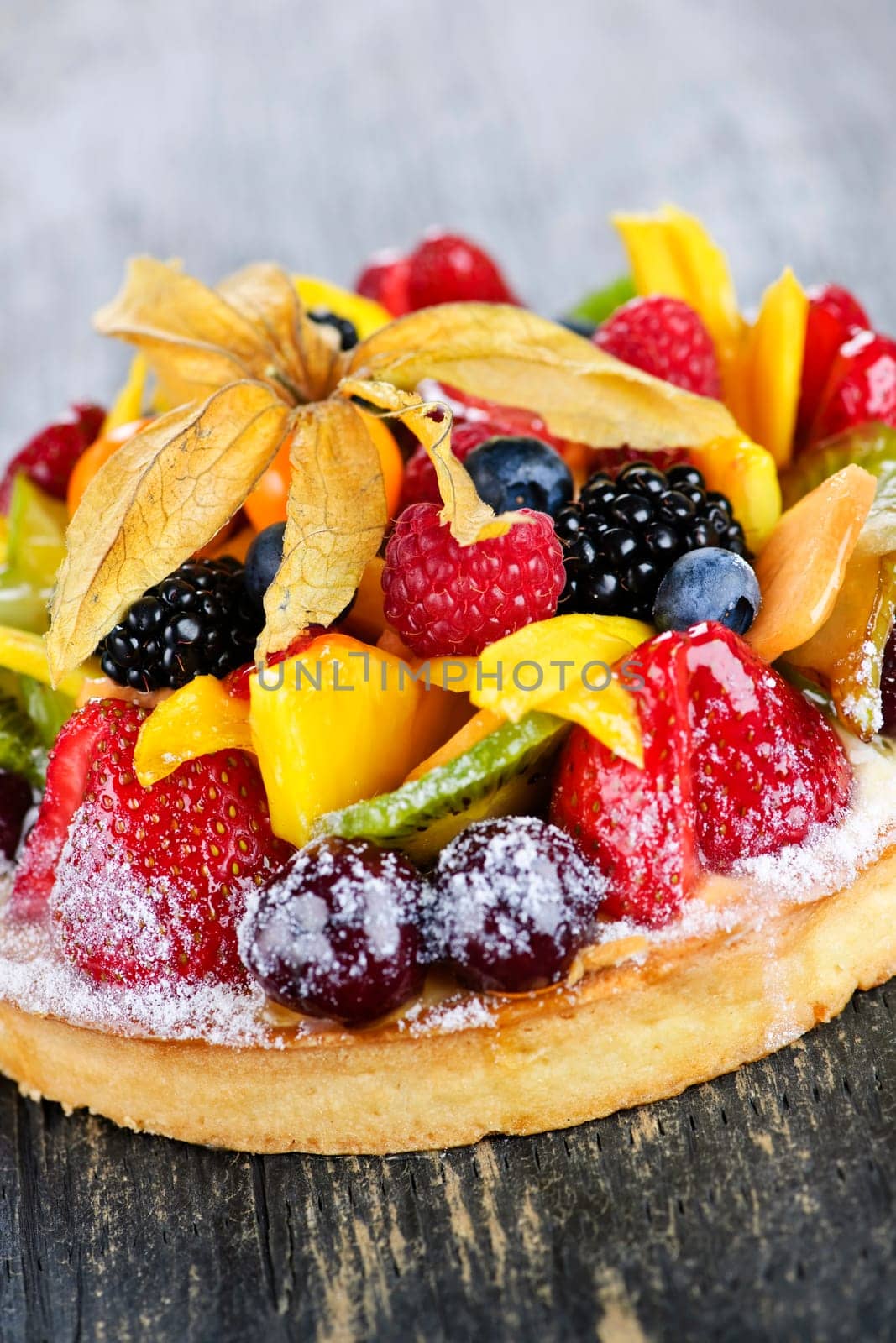 Mixed tropical fruit tart