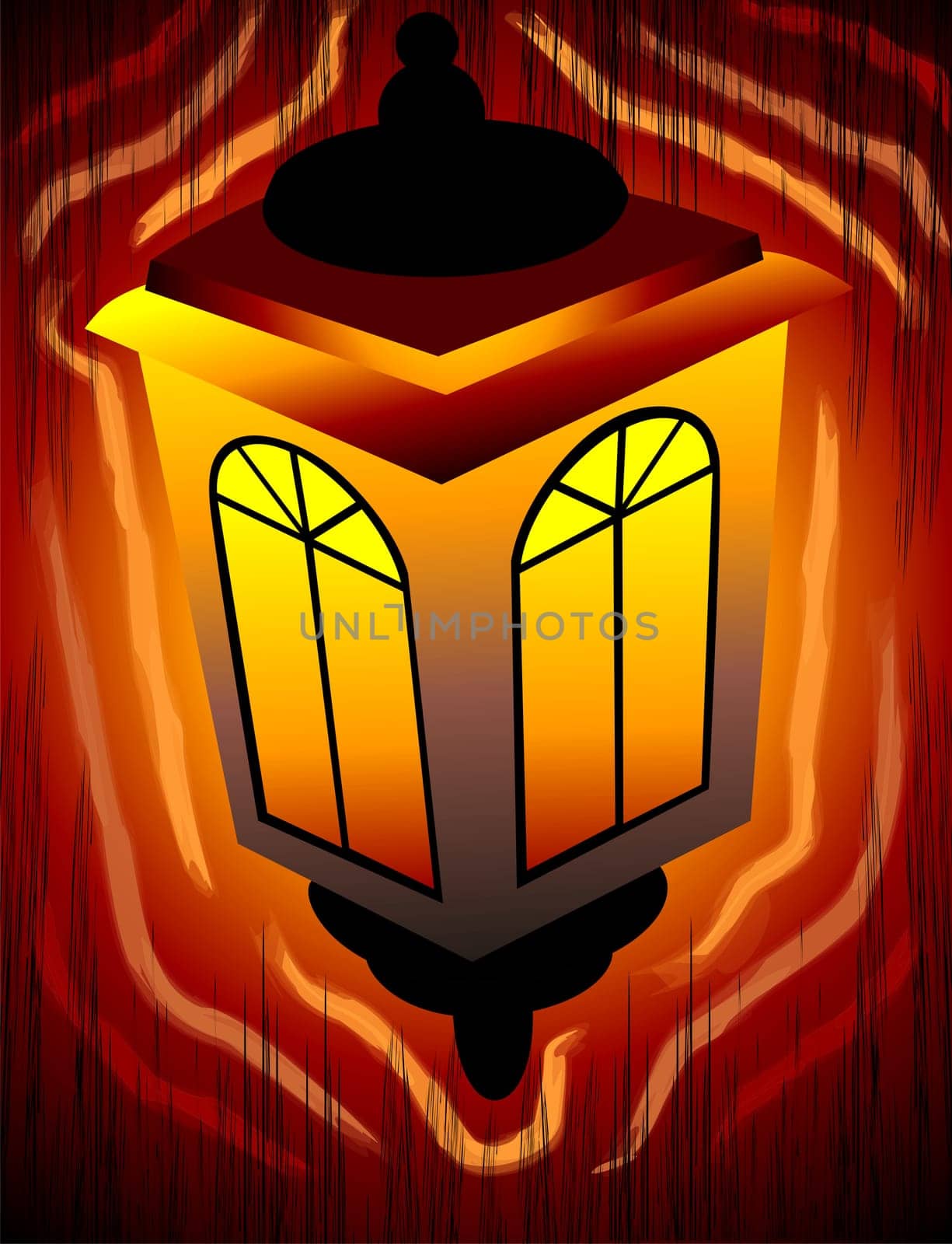 Digital painting of streetlamp