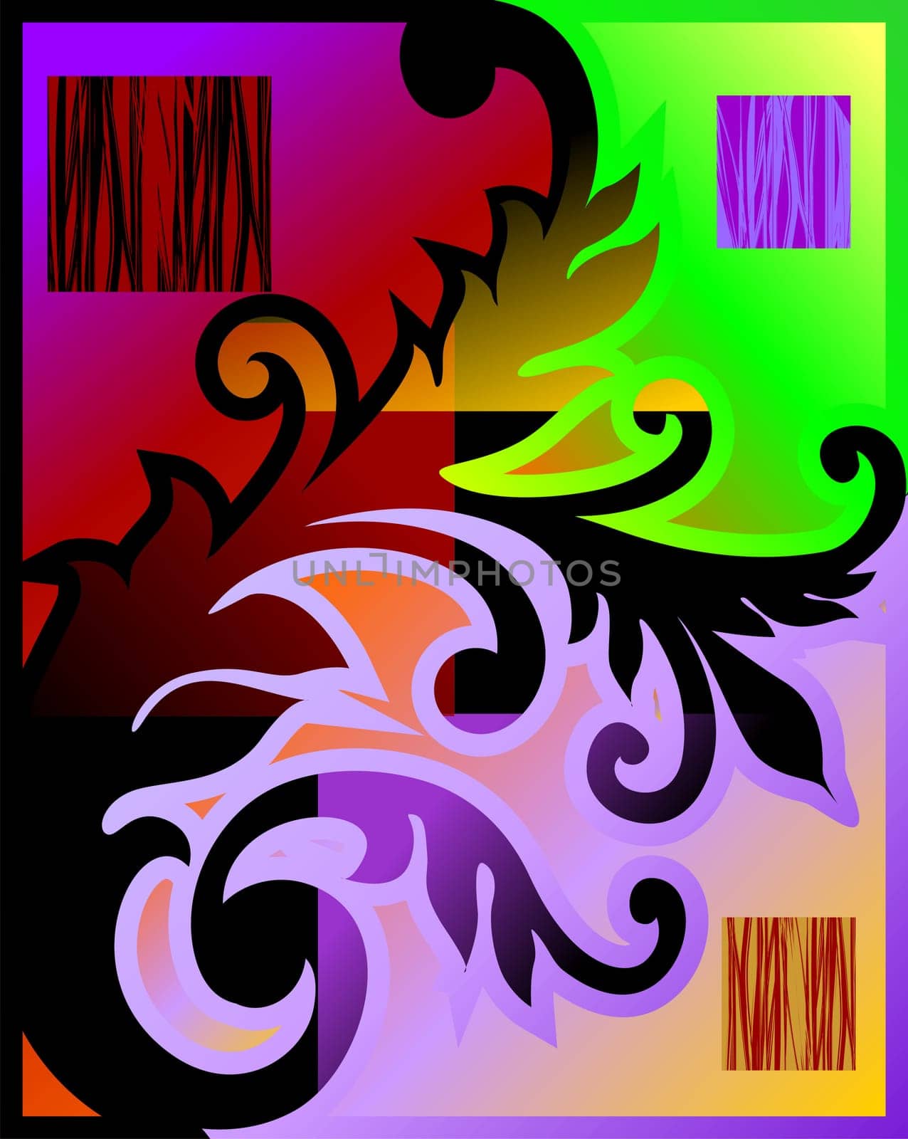 Digital painting of a floral design
